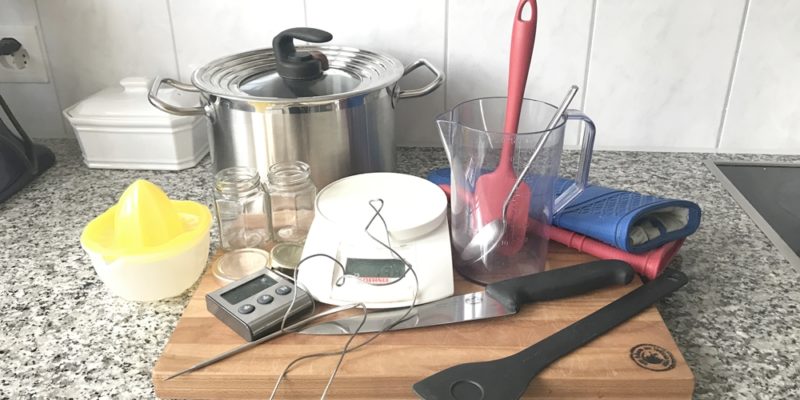 Werkzeuge die man zum Marmeladekochen braucht